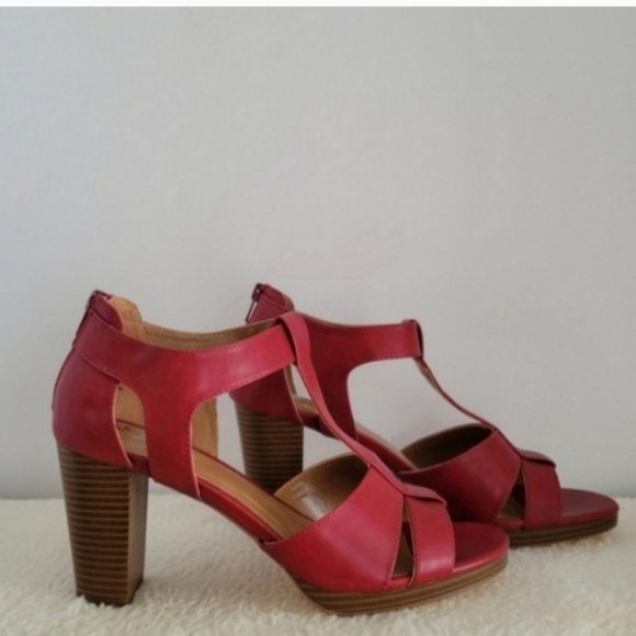 STYLE & CO Ophelia Open Toe Red Heel Sandals Size 10 - Picture 2 of 8